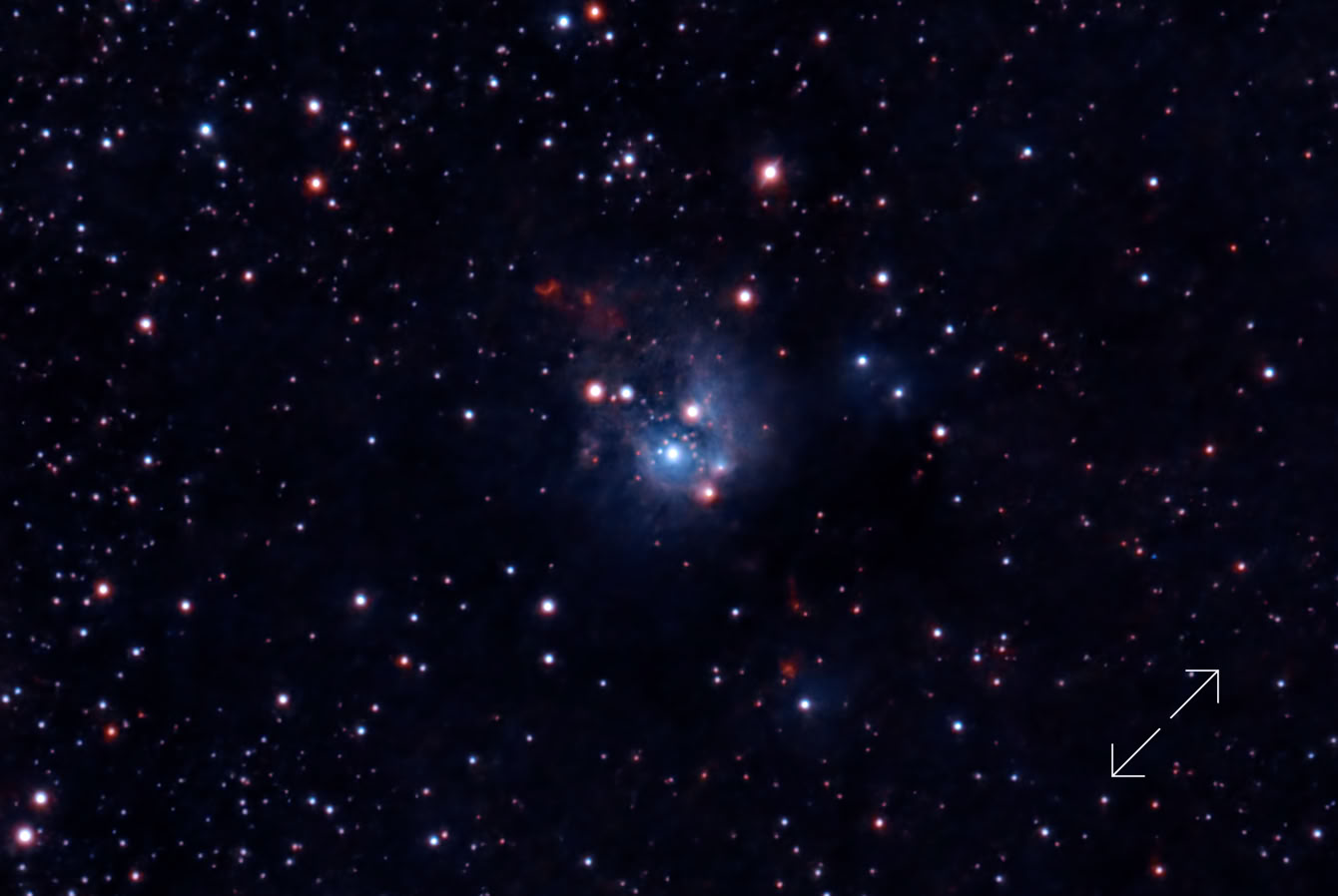 NGC 7129 Reflection Nebula in Cepheus / Mgławica refleksyjna w gwiazdozbiorze Cefeusza