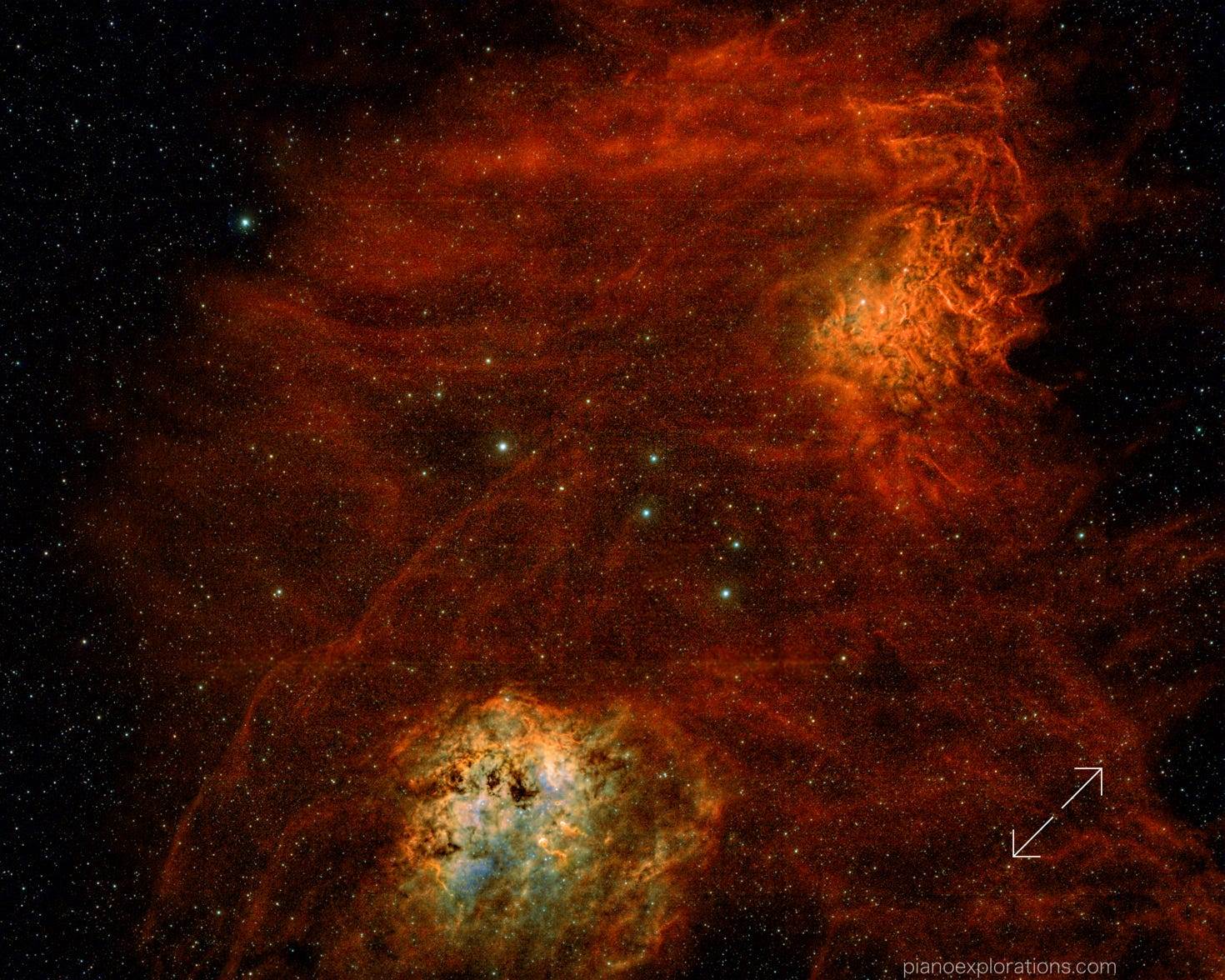 NGC 1907 i NGC 405 Mgławica Płonąca gwiazda  
