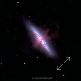 Messier 82 - Cigar Galaxy, Galaktyka Cygaro, Zigarrengalaxie,  NGC 3034, 