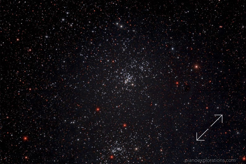 Podwójna gromada Perseusza NGC 869 i NGC 884, The Double Cluster in Perseus
