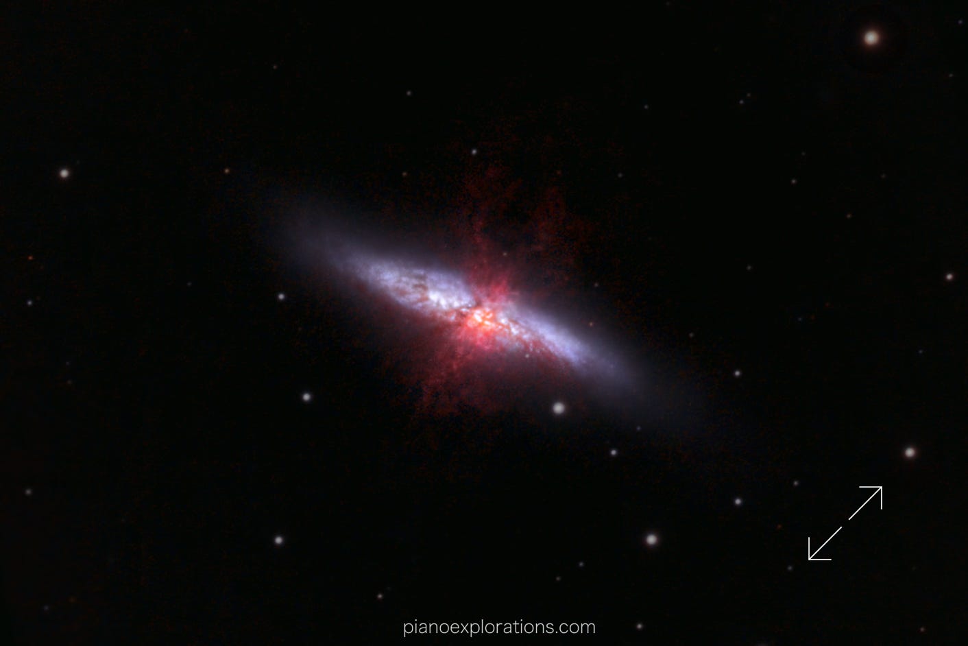 Messier 82 - Cigar Galaxy, Galaktyka Cygaro, Zigarrengalaxie,  NGC 3034, 