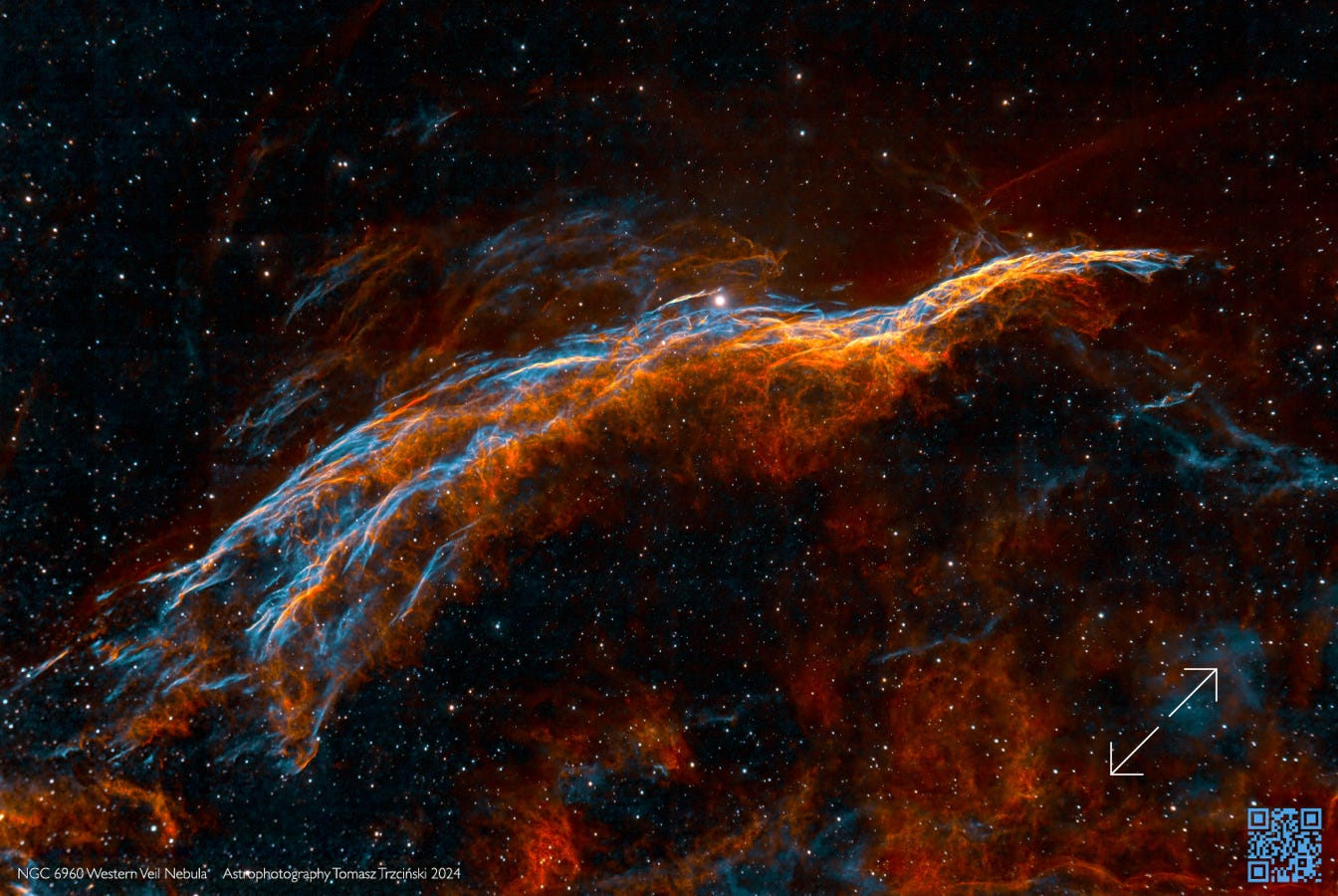 Western Weil Nebula - Miotla Wiedzmy, Welon zachodni NGC 6960, NGC 6974, NGC 6979, NGC 6992, NGC 6995 und IC 1340