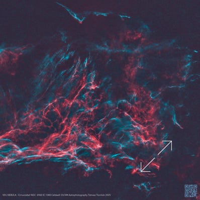 NGC 6960 Mgławica Welon Zachodni - Western Veil Nebula 