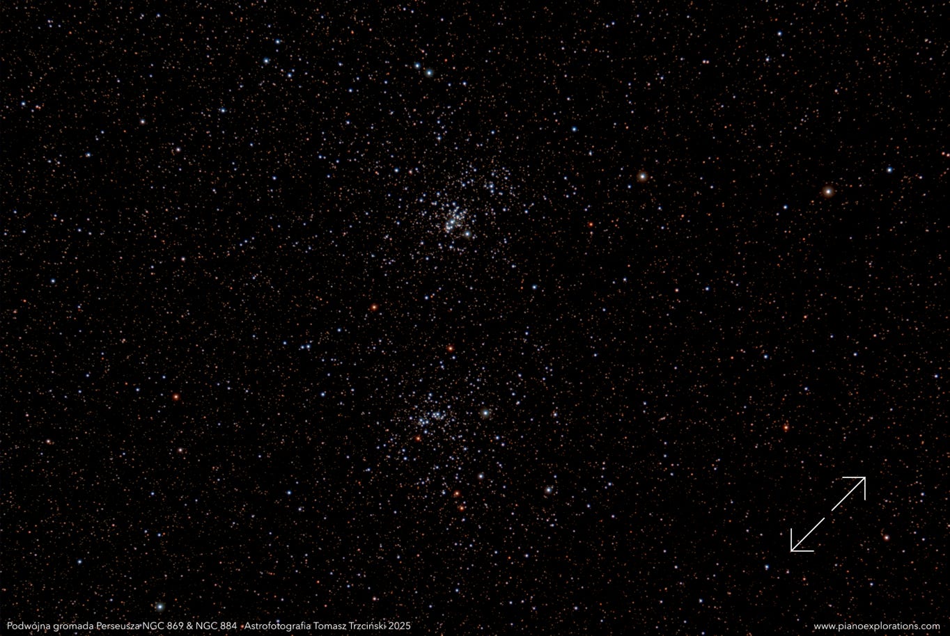 Podwójna gromada Perseusza NGC 869 i NGC 884, The Double Cluster in Perseus
